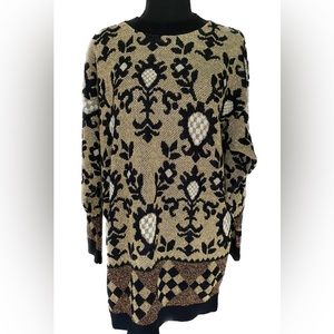 beldoch popper Vintage 1980’s Black & Gold Oversized Sweater